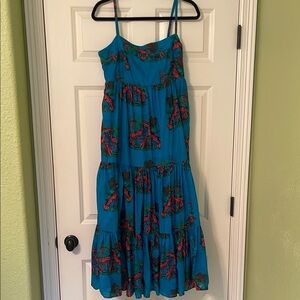 J. Crew Lobster tiered maxi dress